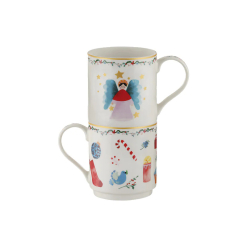 Christmasville Mug Set of 2 Angel / Gifts Gift Boxed
