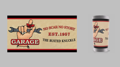 The Busted Knuckle Stainless Steel Tumbler 20 Oz