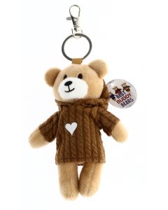 Brown Heart Bear Keyring