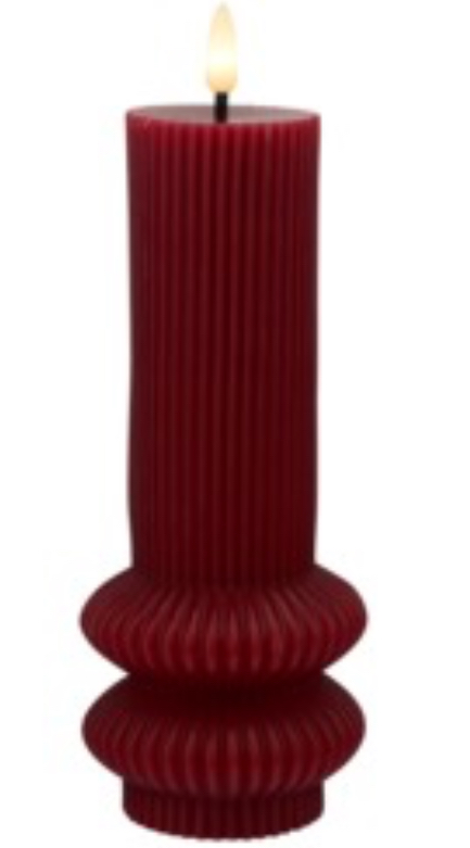 Let's Get Lit Linea LED Sculptural Wax Candle 7.5x18.5cm Soy Cherry Gift Boxed (1)
