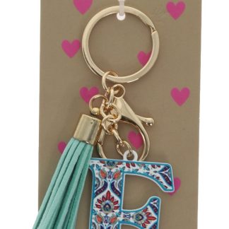 F keyring bag tag