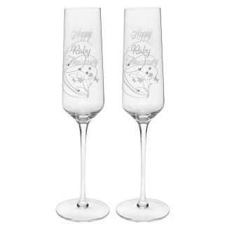 Ruby Anniversary Flutes S/2