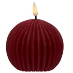 Let's Get Lit Linea LED Round Wax Candle Soy Cherry Gift Boxed