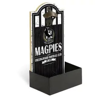 Collingwood Magpies AFL Wall Bottle Opener Sign with Catcher