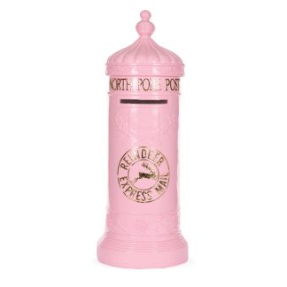 77 CM Pink and Gold Santa Mailbox