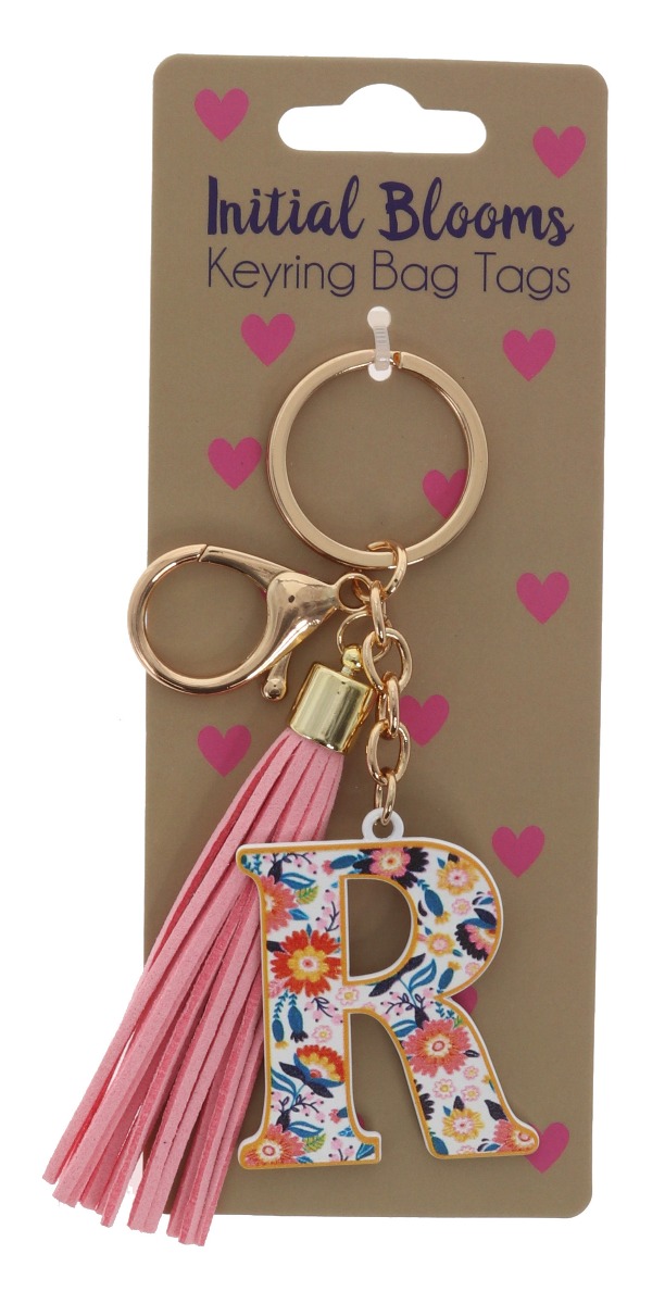 R keyring bag tag