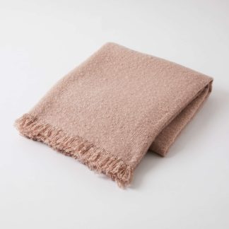 Morgan Boucle Throw Dusty Pink