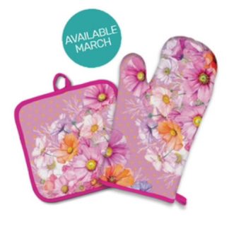 Oven Mitt/Pot Holder Set Wistful Wildflowers