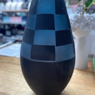 Black Chequered Vase 33cm
