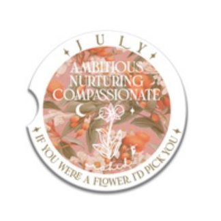 Ceramic Car Coaster July Orchid