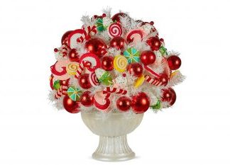 43CM CANDYLAND POTTED CHRISTMAS CENTERPIEACE