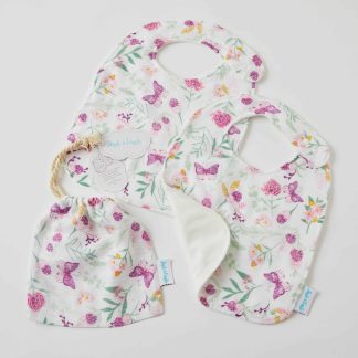 Butterfly Muslin Bib S/2