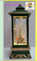 Green Tree and Elves Snow Water Lantern