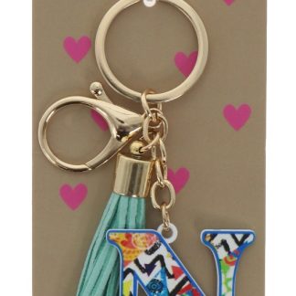 N keyring bag tag