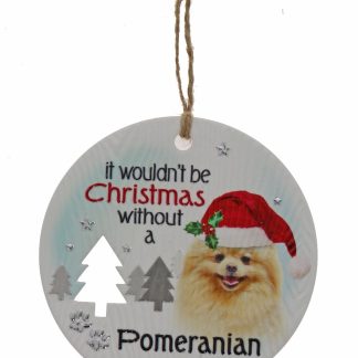 Pomeranian Xmas Plaque