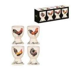 Heartland Collection Set of 4 Assorted New Bone China Egg Cups