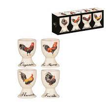 Heartland Collection Set of 4 Assorted New Bone China Egg Cups