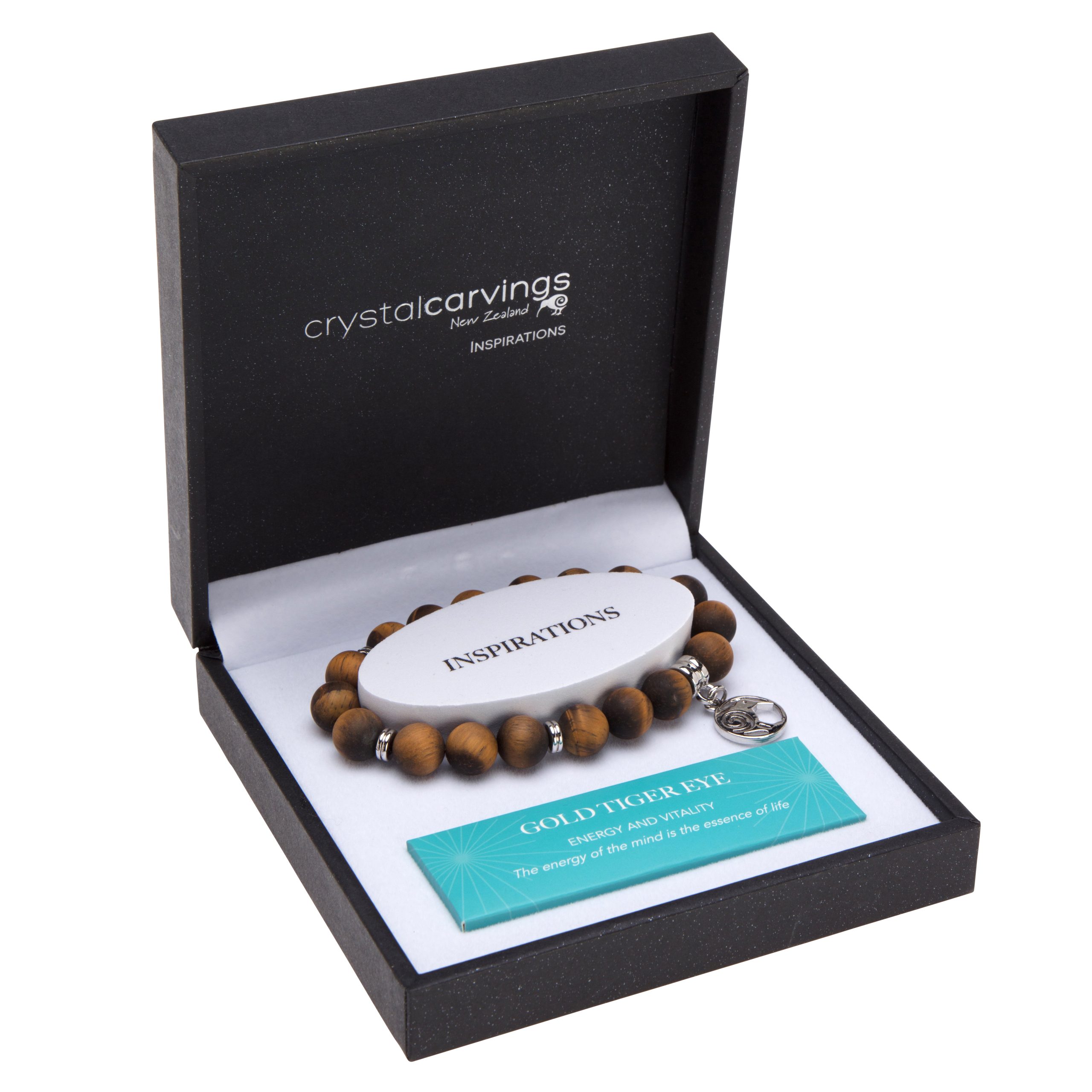 Gold Tiger Eye Kiwi Charm Bracelet 10mm Bead