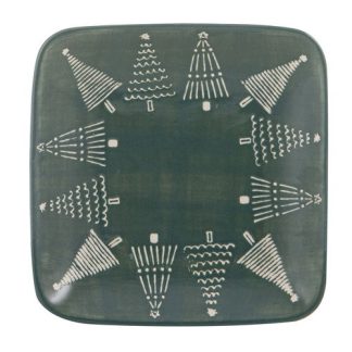 Christmas Evergreen Square Plate