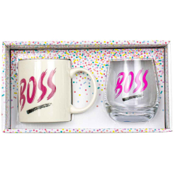 Boss Lady Mug & Stemless Set