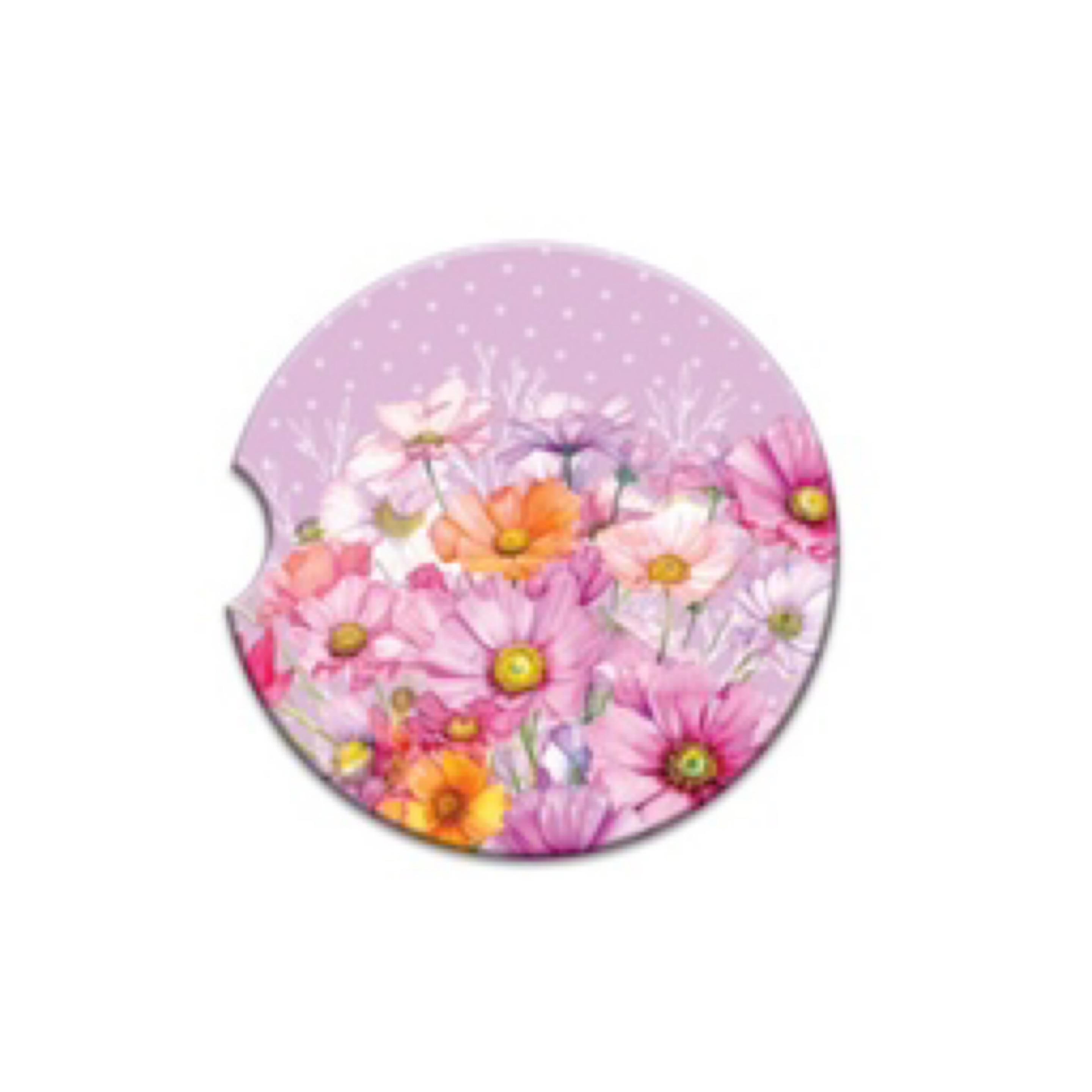 Ceramic Car Coaster Wistful Wildflowers