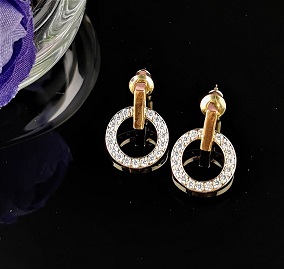 Earings Gold Diamante
