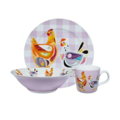Pete Cromer Barn Friends Children's 3pc Dinner Set Chook Gift Boxed