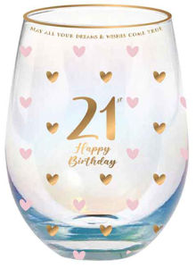 Sweethearts 21th Stemless Glass