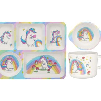 Jedda Robaard Magical Tales Melamine 3pc Dinner Set Unicorn Gift Boxed