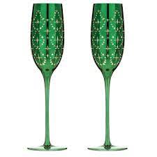 Celeste Green 2pk Champagne Glass