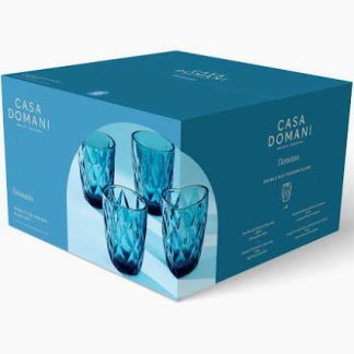 Deanna Double Old Fashion Glass 4pc Blue Gift Boxed