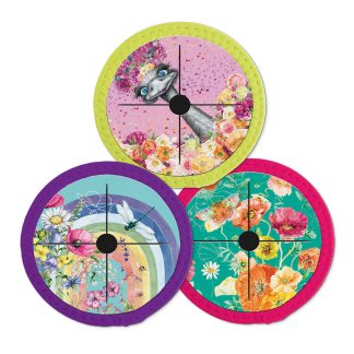 Wine Glass Coasters Wildflower Rainbow