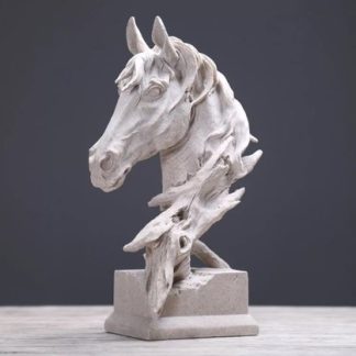Resin Horse Head White Finish