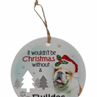 Bulldog Xmas Plaque