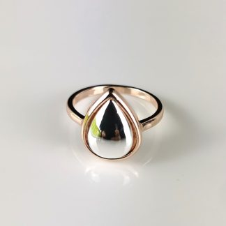 Rose Gold Ring Tear Drop 8