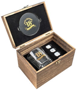 18th  Whisky Glass  270ml Gift Set