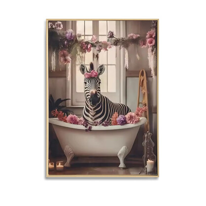 Floral Zebra in Bath - Brushed