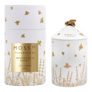 Ceramic Large Candle 360g - Wildwood & Honey