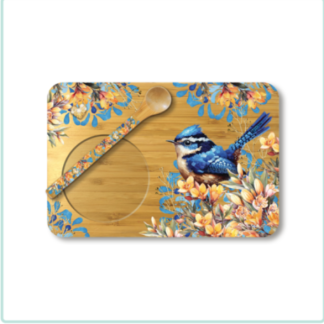 Bamboo Tea time Tray with Spoon Royal Wrens