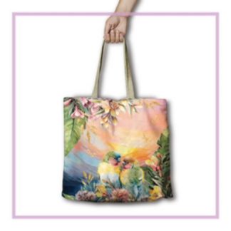 Reusable shopping bag Love Bird Sunset