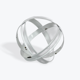 White Orb Sphere Metal Decoraton 17cm