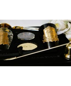 Charente Rose Gift Set w/Golden Candle Snuffer & Wick Trimmer