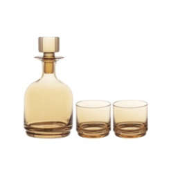 Glamour Stacked Decanter Set Gold Gift Box
