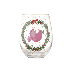 Christmasville Stemless Glass Dove Gift Boxed