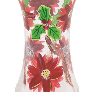 Hand Painted Xmas Vase Xmas Poinsettia