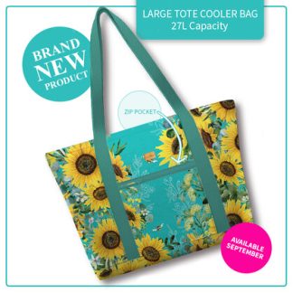 Large Tote Cooler Bag. Aluminium Insulation. 27L capacity. Bee Sunny