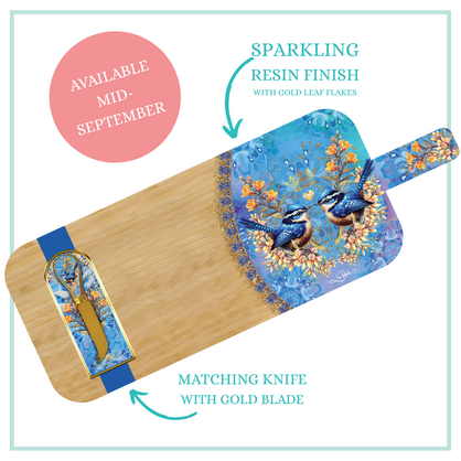 Resin Bamboo Serving Platter + 1 matching cheese knife - Royal Wrens.