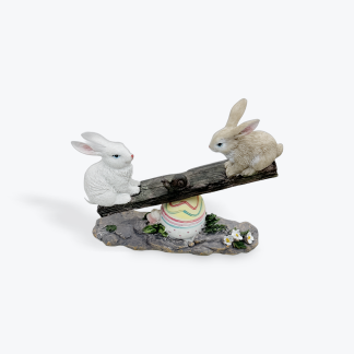 Bunny Rabbits On Egg Seesaw 15cm