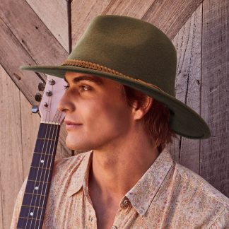 Blake Felt Fedora - Dk Khaki Hat RM902