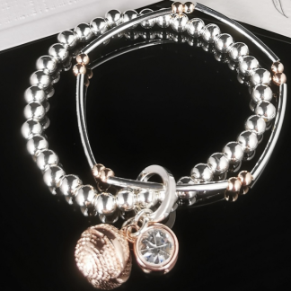 Elastic Silver and Rose Gold bracelet